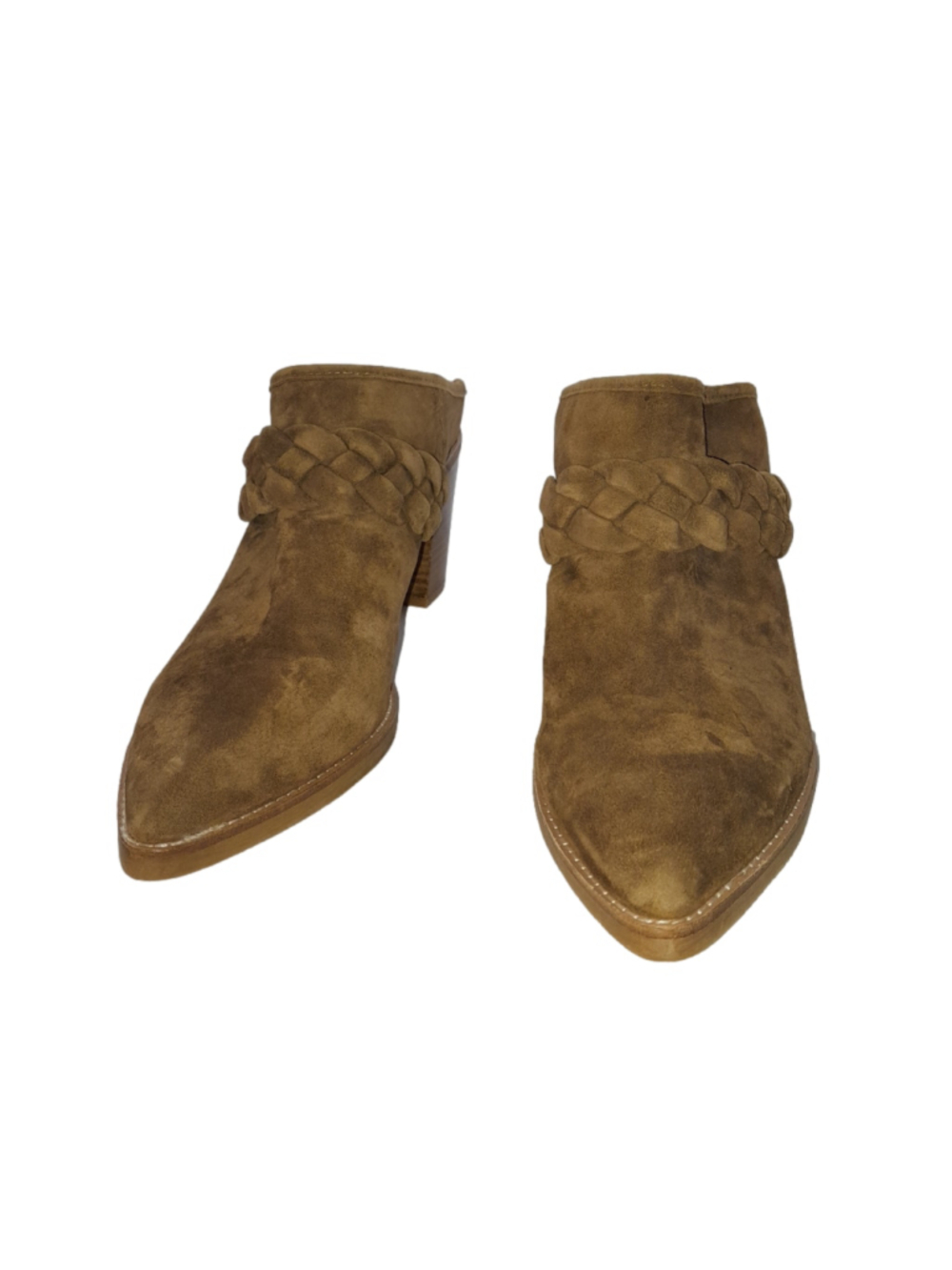 Dolce Vita Serla Tan Suede Braided Mules Heels